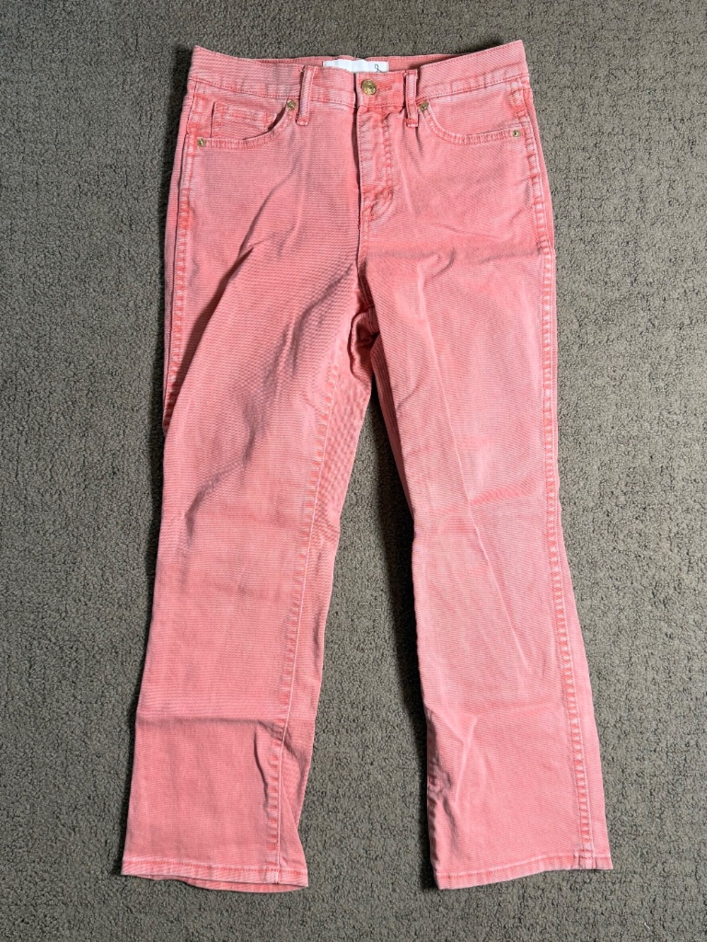 Sam Edelman Women’s Linnie Kick Flare Jeans Salmon Pink Coral Size 26